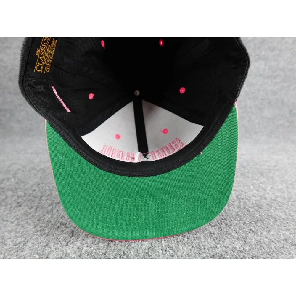 Surf Town Coffee Company Snapback Hat Black Pink Newport Oregon Yupoong‎